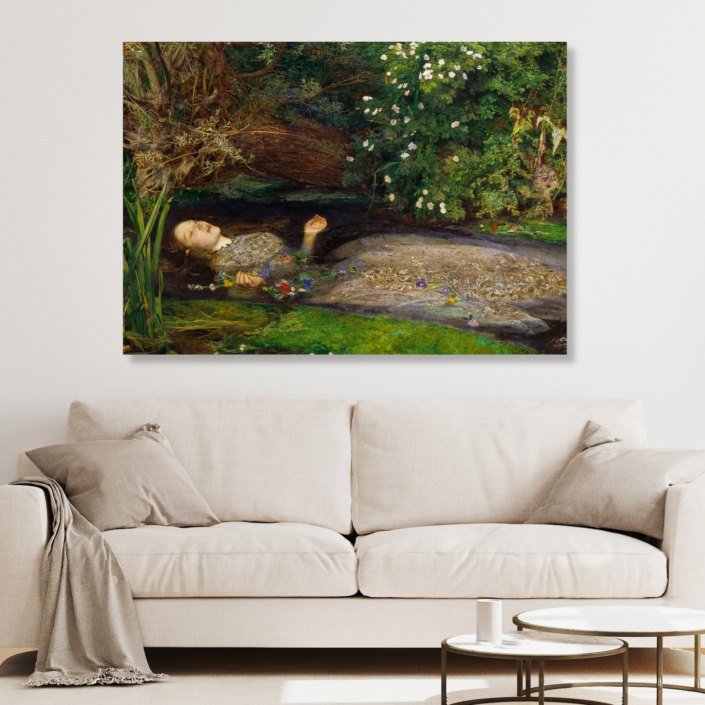 John Everett Millais - Ophelia Wall Art Canvas Print