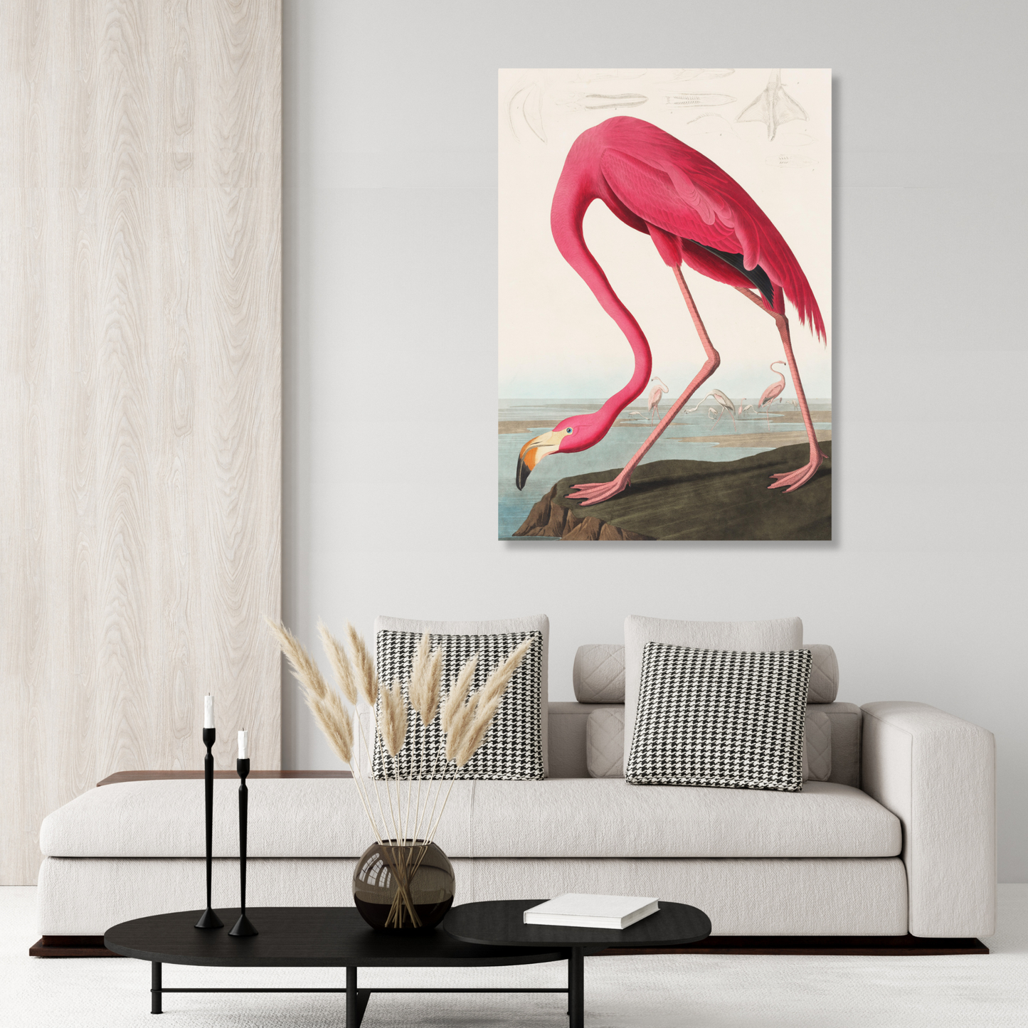 John James Audubon - Pink Flamingo from Birds of America Wall Art Canvas Print
