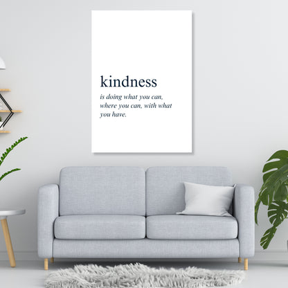 Kindness Inspirational Wall Art Canvas Print
