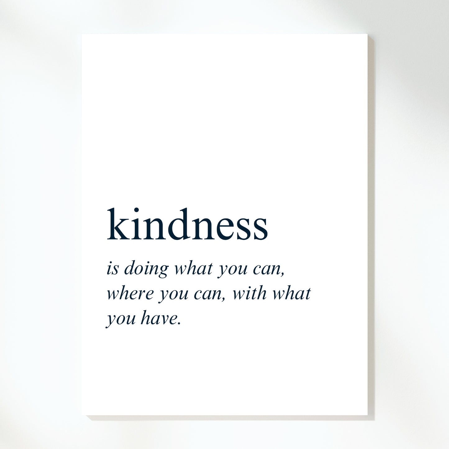 Kindness Inspirational Wall Art Canvas Print