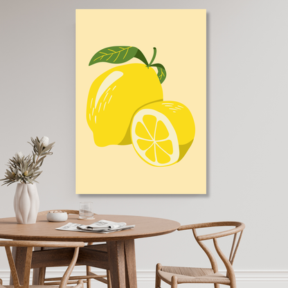 Lemon Citrus Wall Art Canvas Print