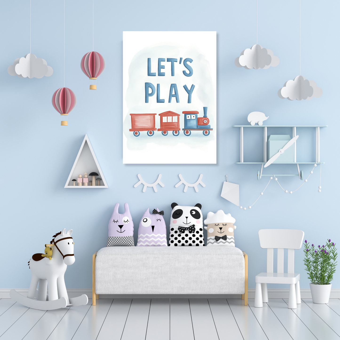 Let's Play Canvas Wall Art Print