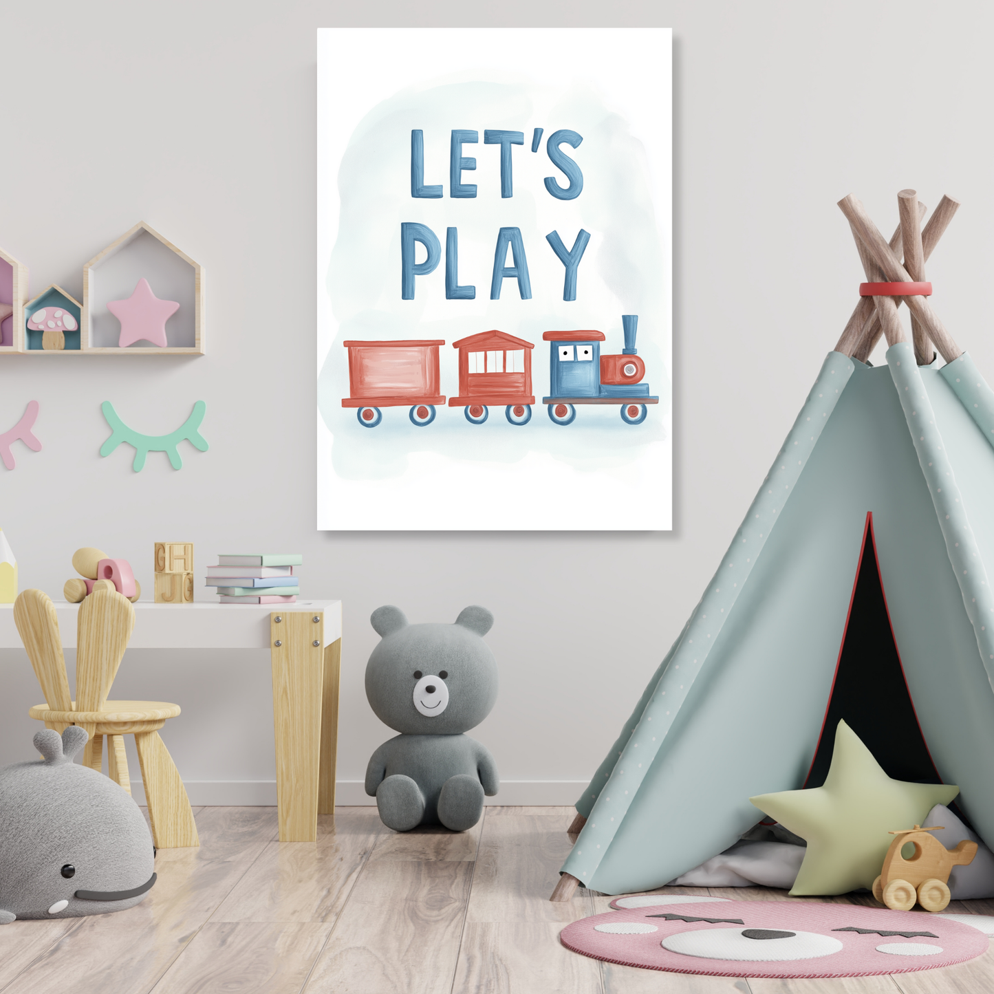 Let's Play Canvas Wall Art Print