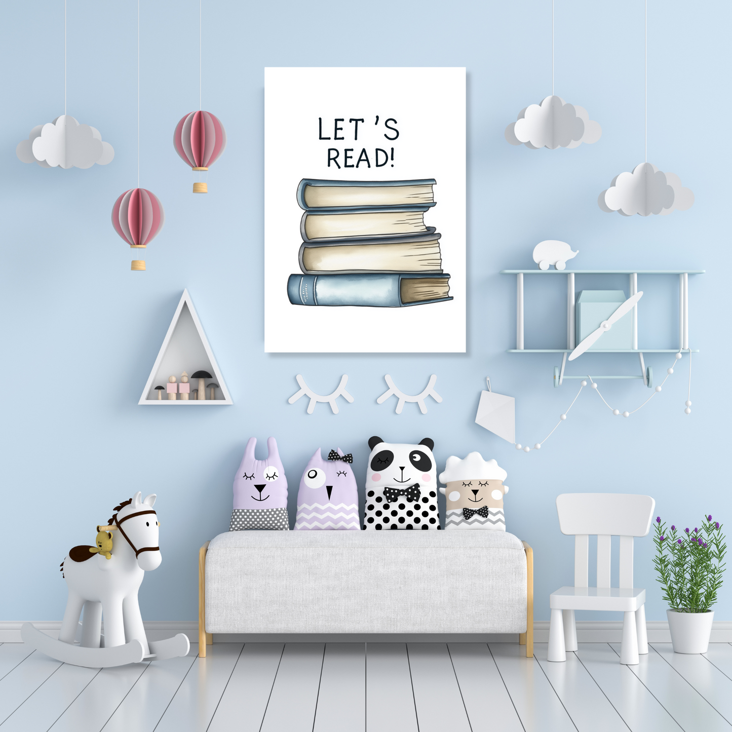 Let's Read Canvas Wall Art Print