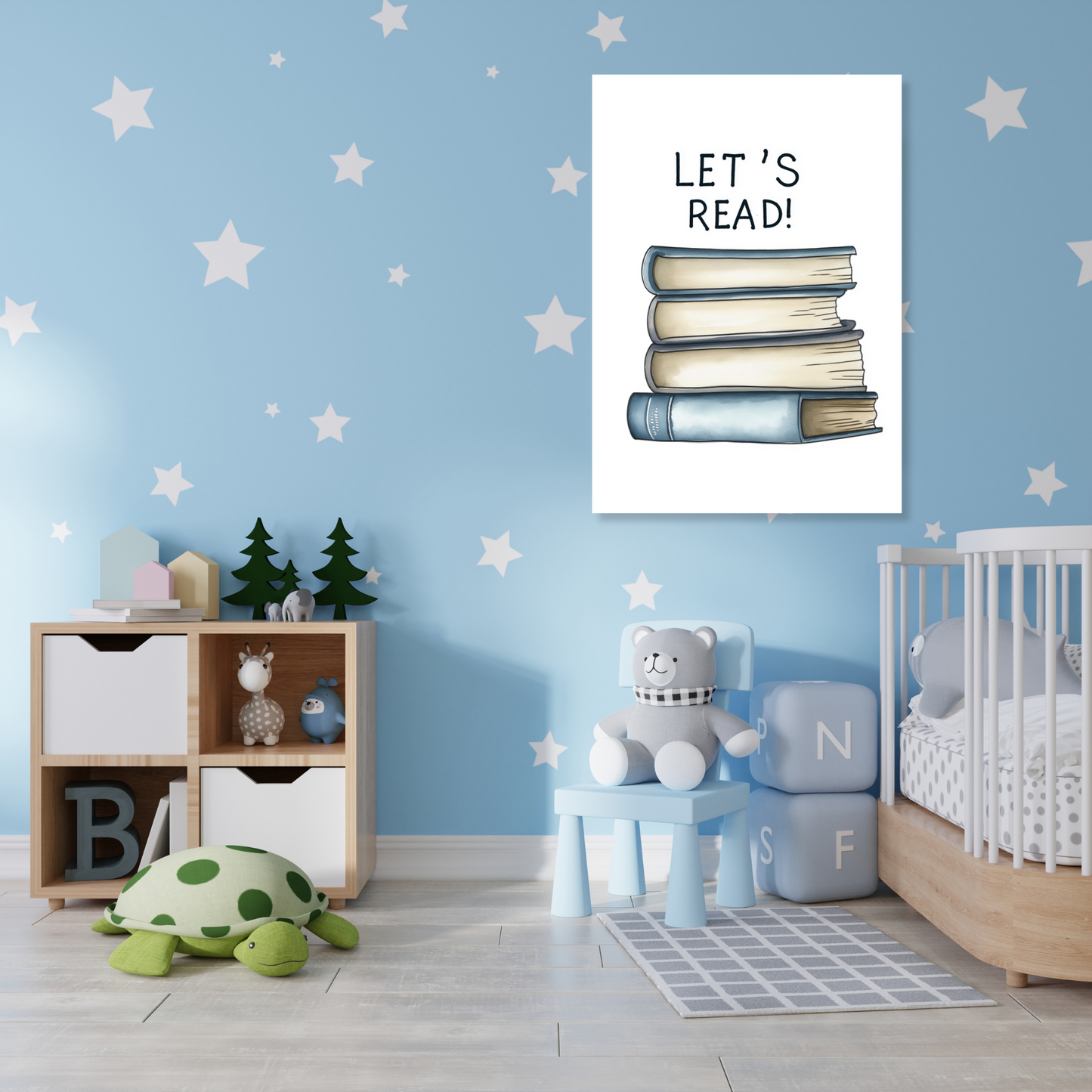 Let's Read Canvas Wall Art Print