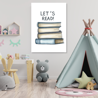 Let's Read Canvas Wall Art Print