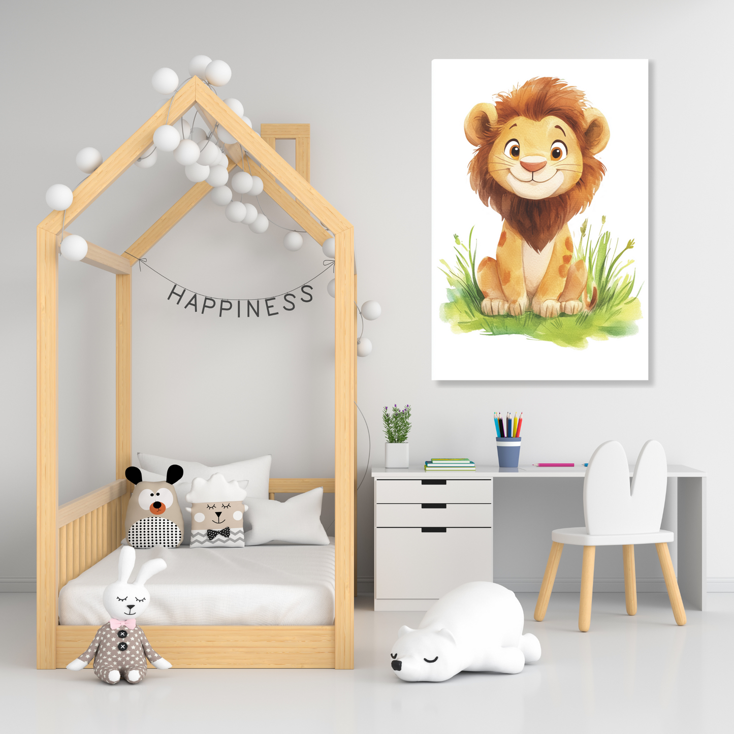 Lincoln Lion Canvas Wall Art Print