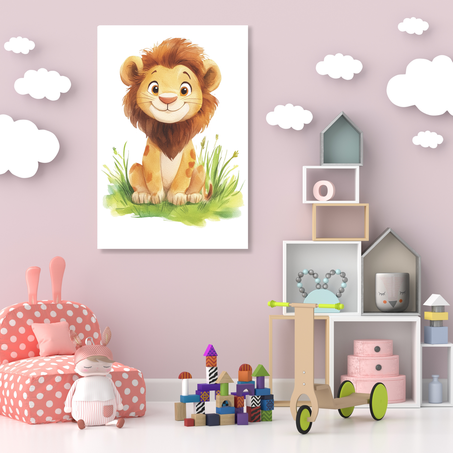 Lincoln Lion Canvas Wall Art Print