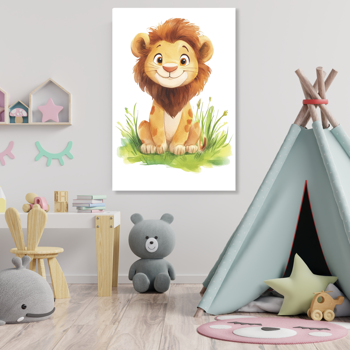 Lincoln Lion Canvas Wall Art Print