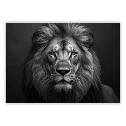 Black & White Lion Wall Art Canvas Print
