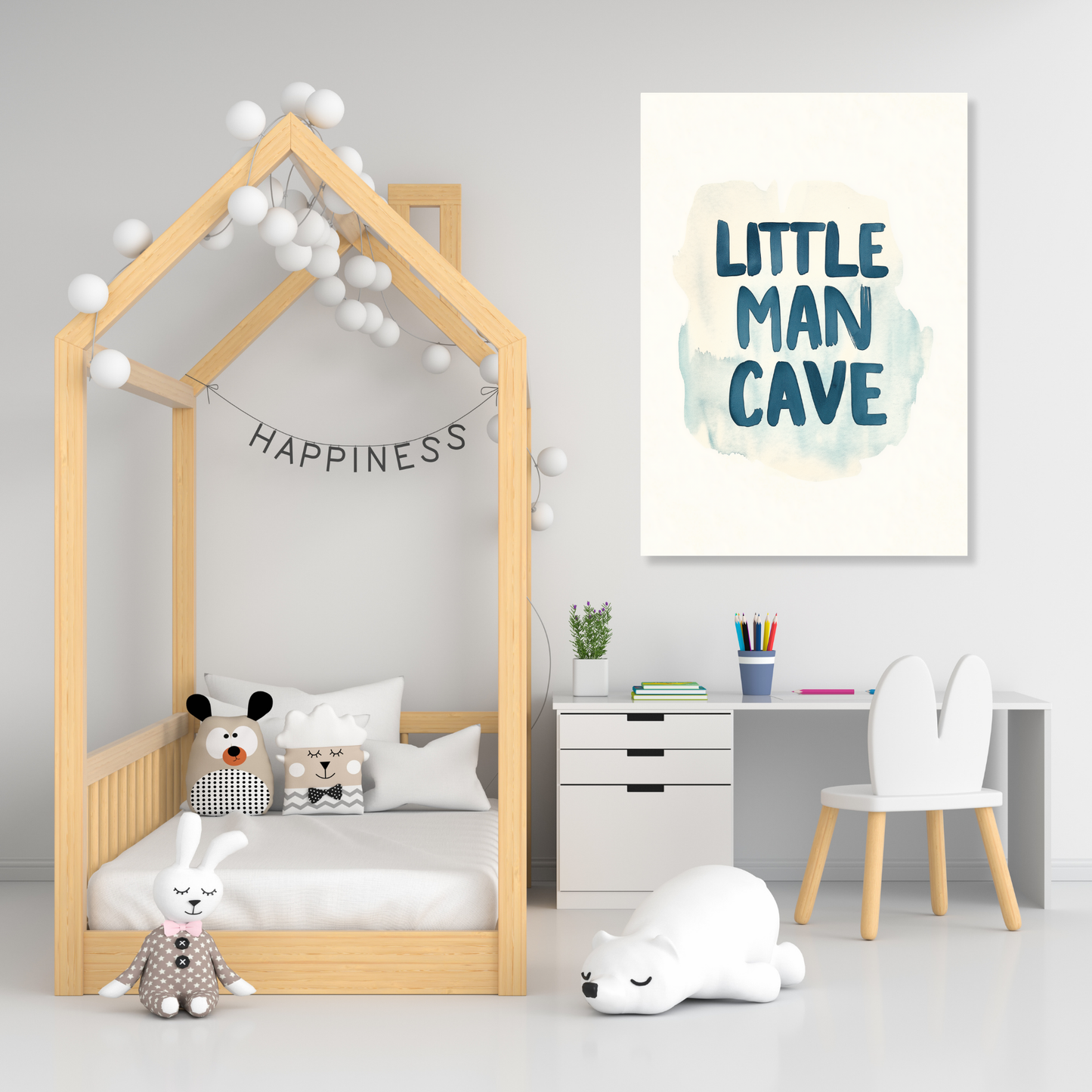 Little Man Cave Canvas Wall Art Print