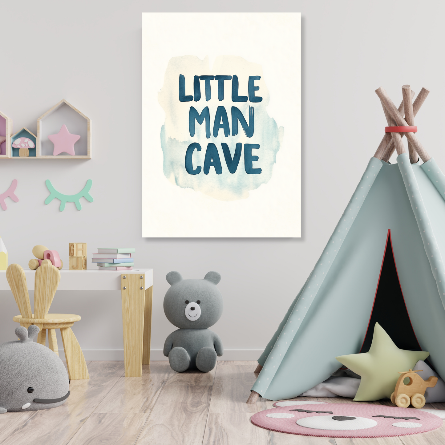 Little Man Cave Canvas Wall Art Print