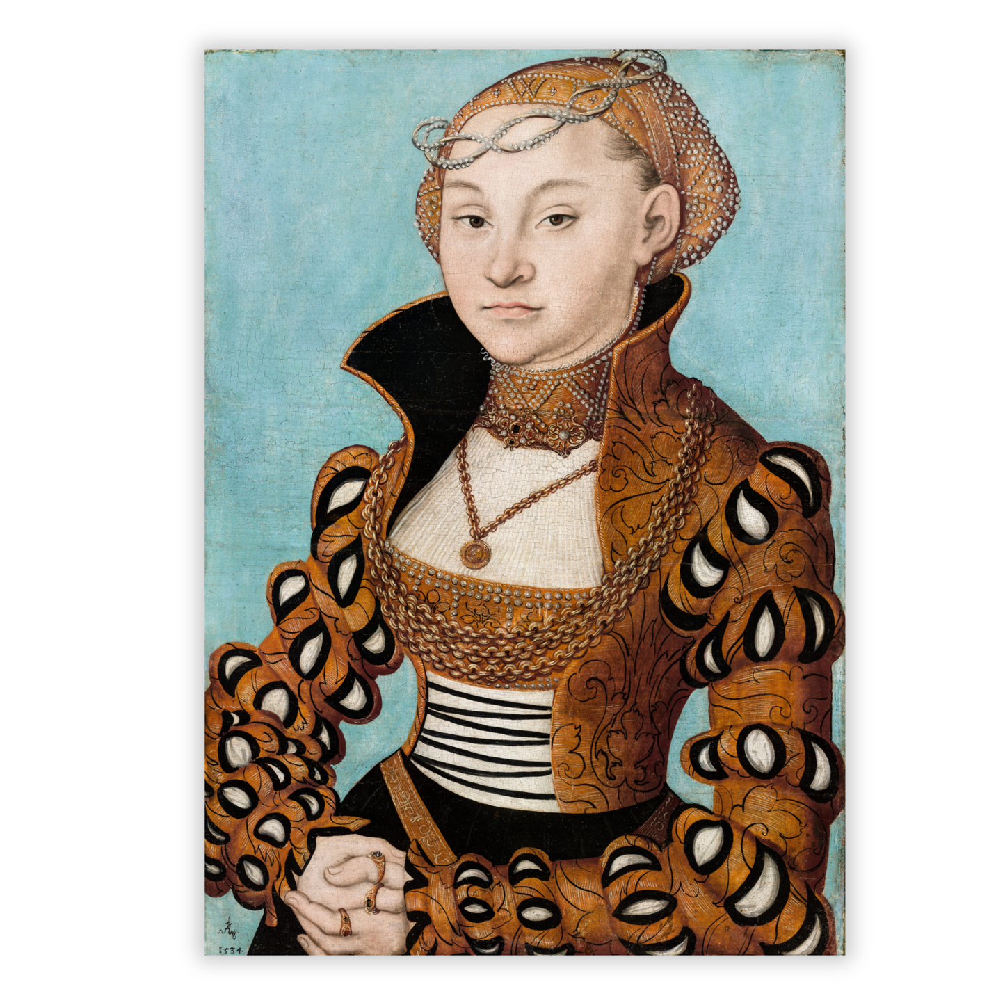 Lucas Cranach - Portrait of a Saxon Noblewoman Wall Art Canvas Print