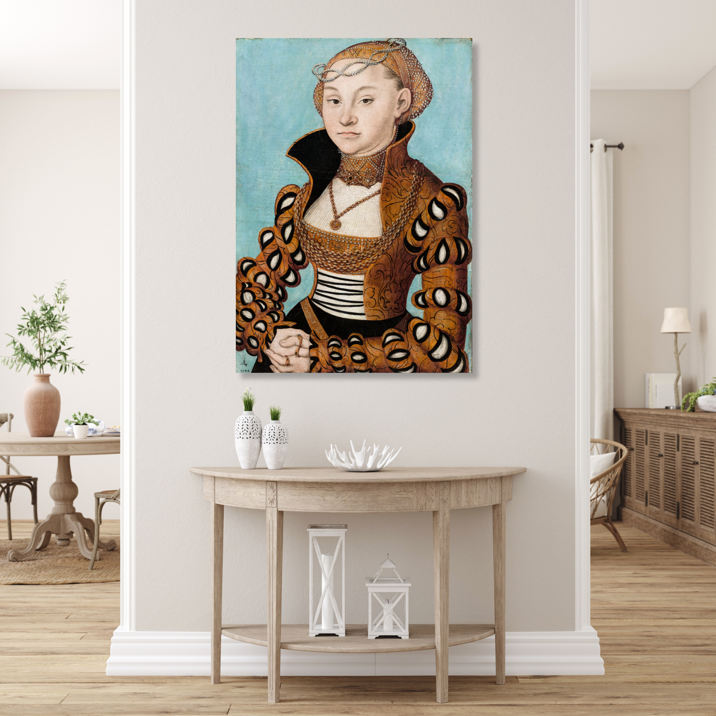Lucas Cranach - Portrait of a Saxon Noblewoman Wall Art Canvas Print