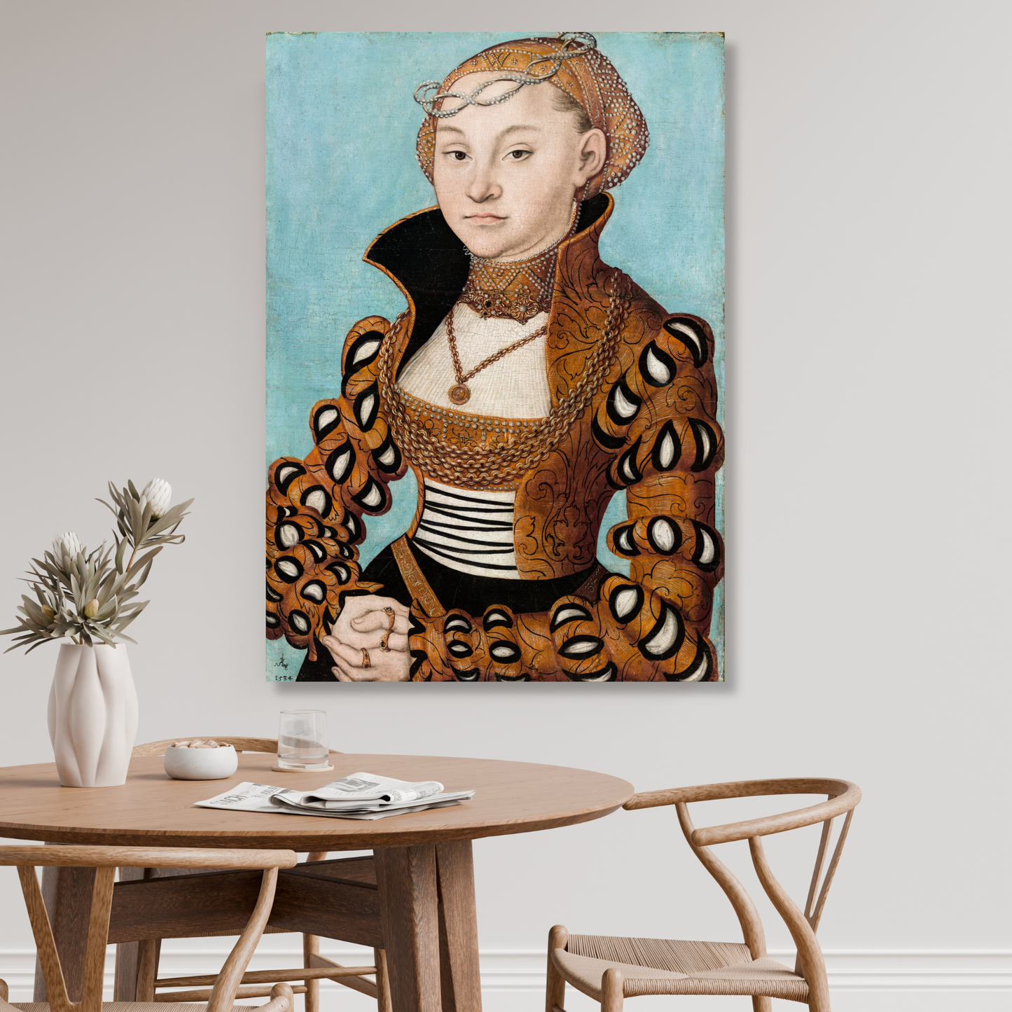 Lucas Cranach - Portrait of a Saxon Noblewoman Wall Art Canvas Print