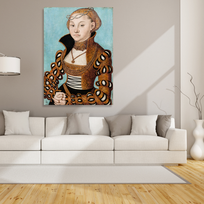 Lucas Cranach - Portrait of a Saxon Noblewoman Wall Art Canvas Print