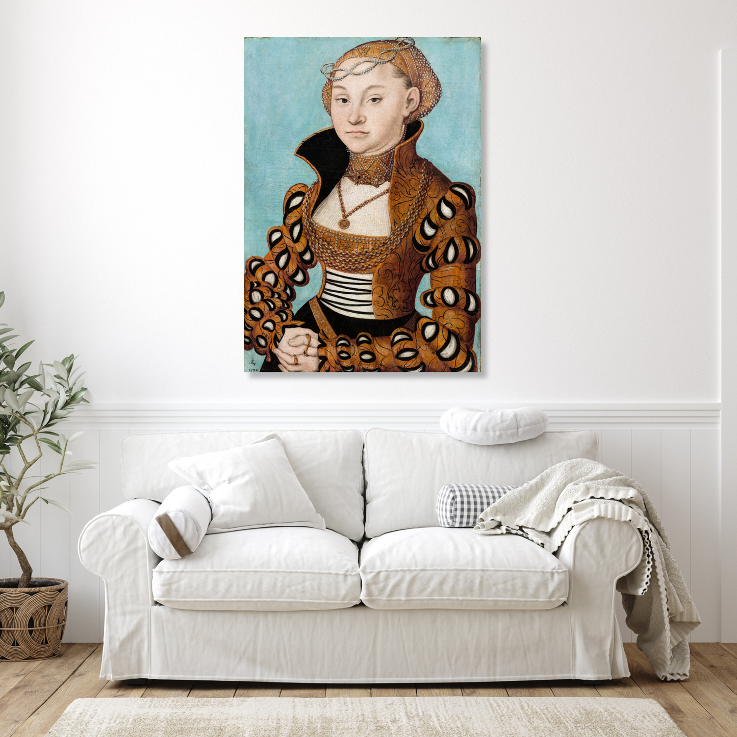 Lucas Cranach - Portrait of a Saxon Noblewoman Wall Art Canvas Print