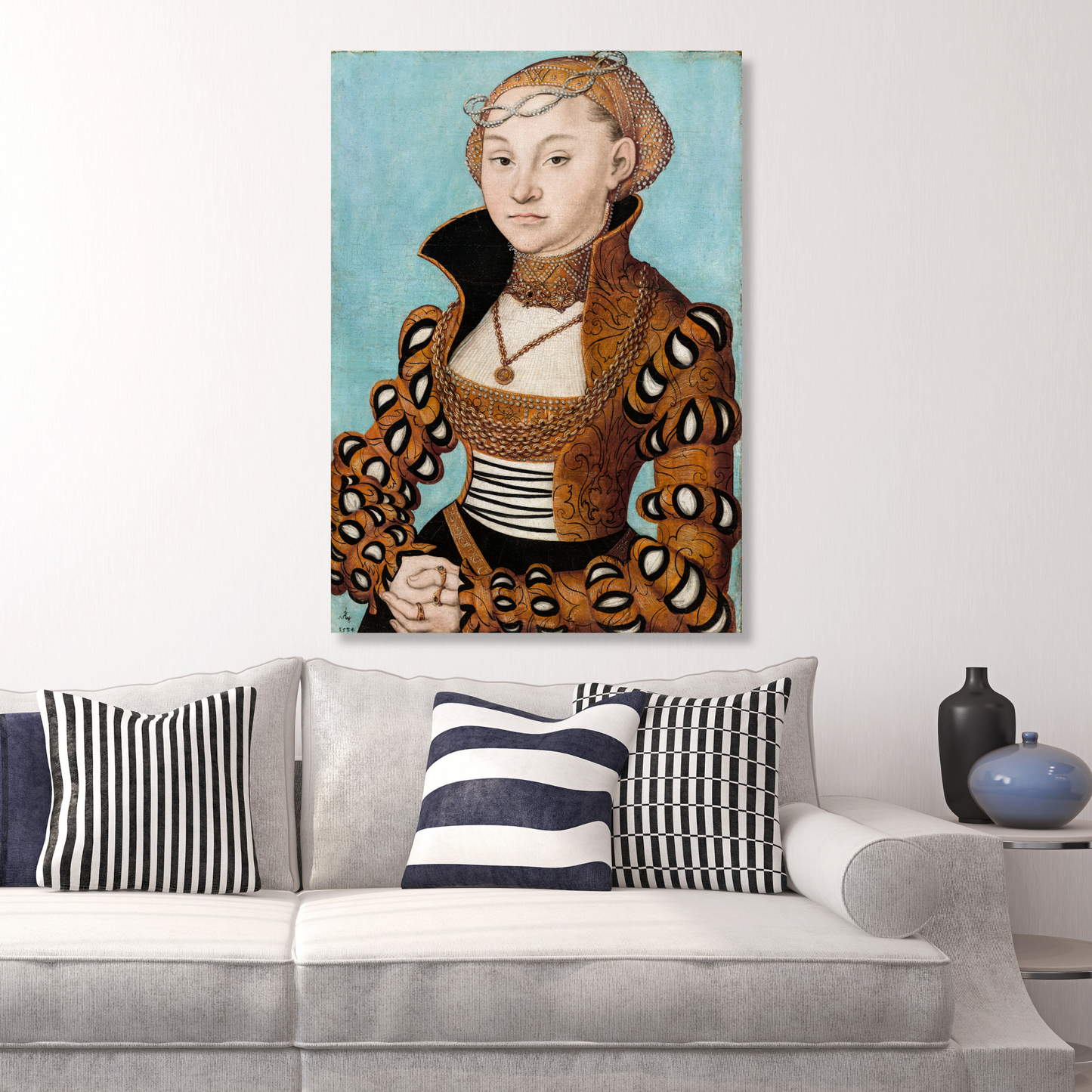 Lucas Cranach - Portrait of a Saxon Noblewoman Wall Art Canvas Print