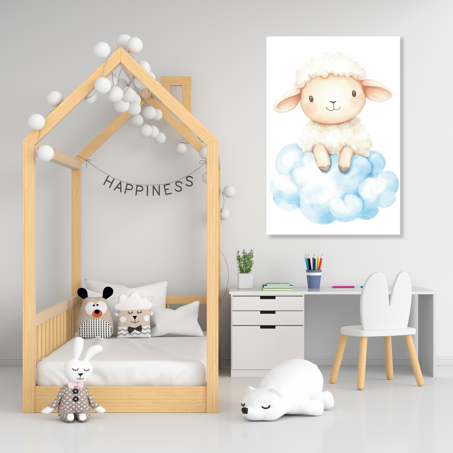 Lucy Sheep Canvas Wall Art Print