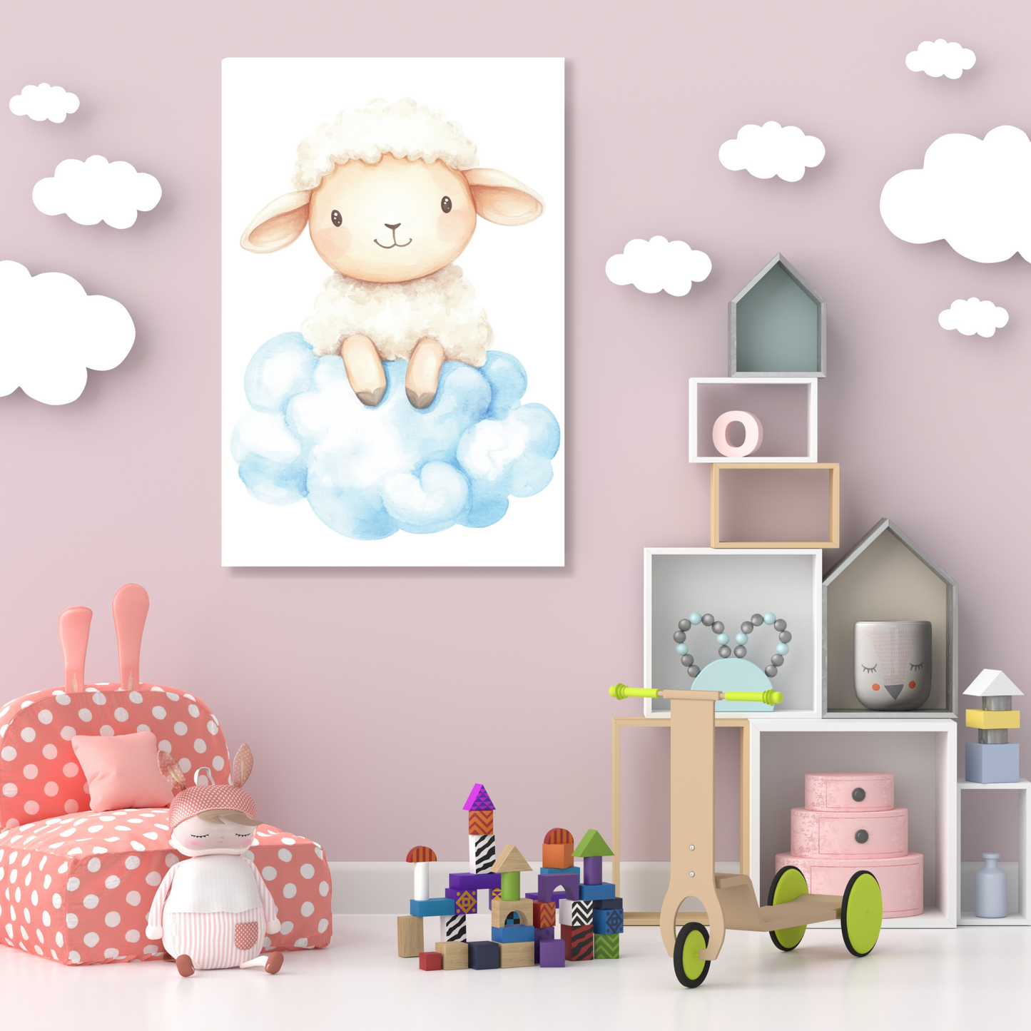 Lucy Sheep Canvas Wall Art Print