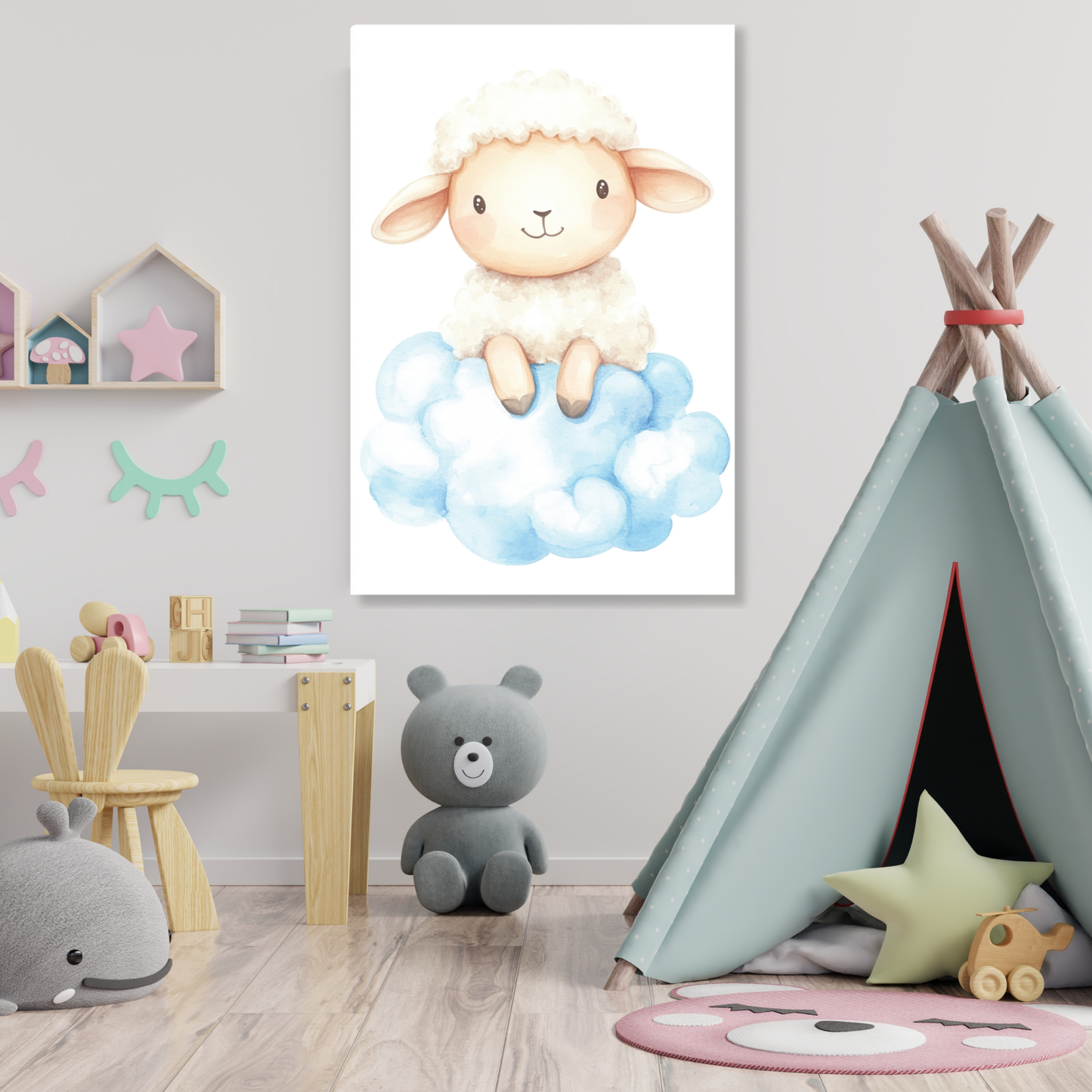 Lucy Sheep Canvas Wall Art Print