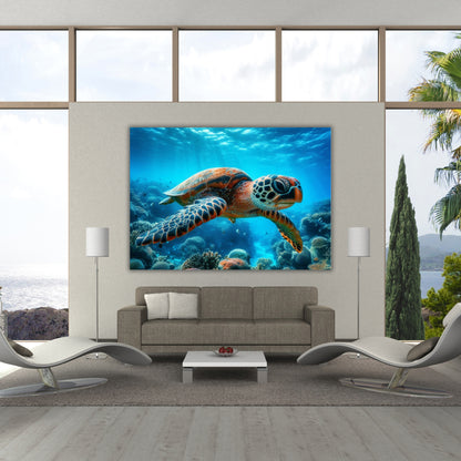 Sea Turtle Animal Kingdom Wall Art Canvas Print