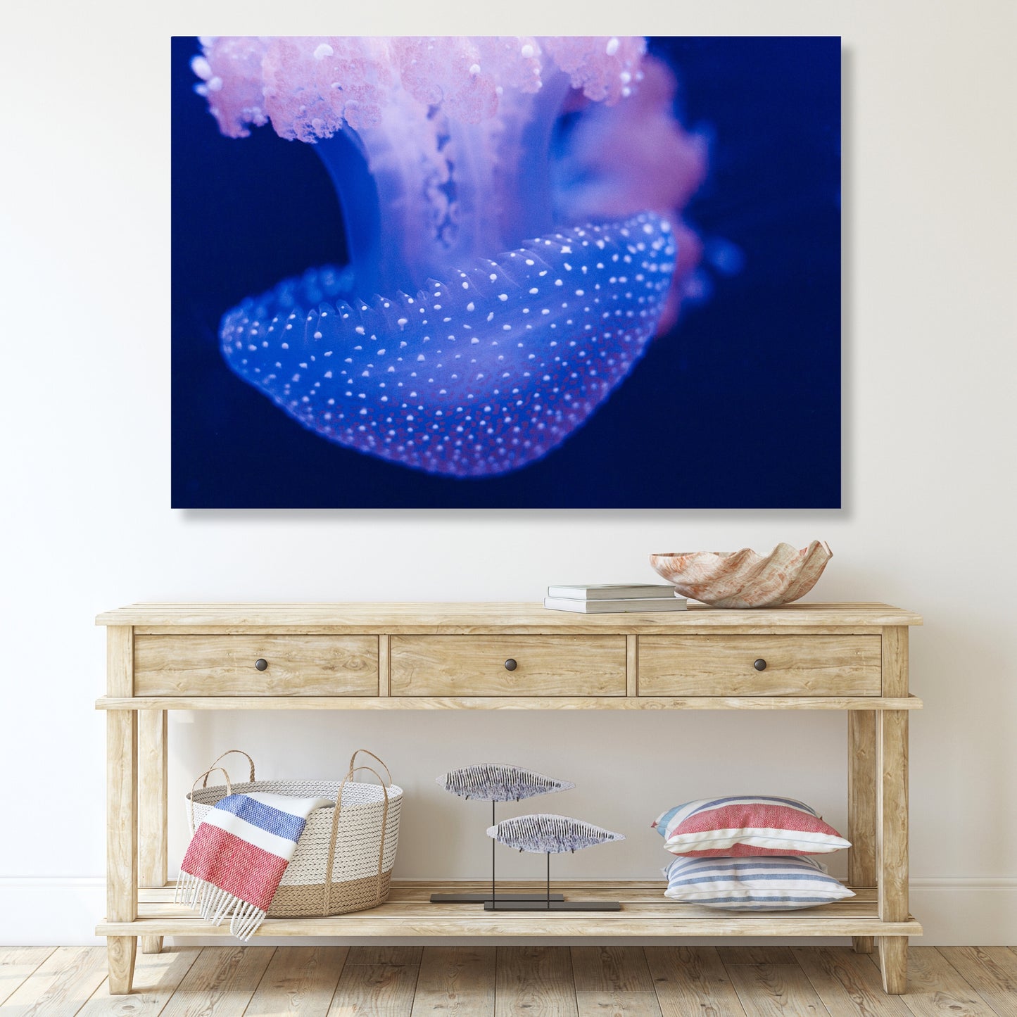 Jellyfish Indigo Wall Art Canvas Print