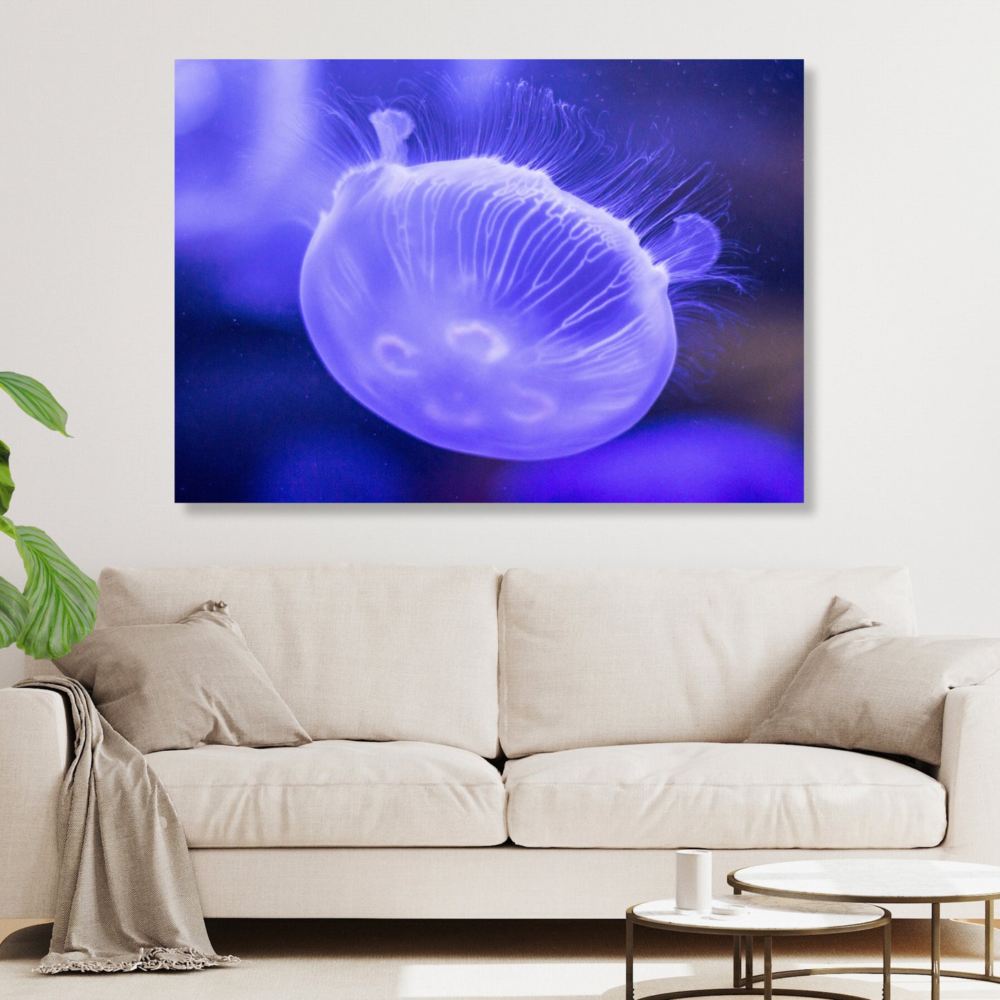 Violet Swimmer Wall Art Canvas Print