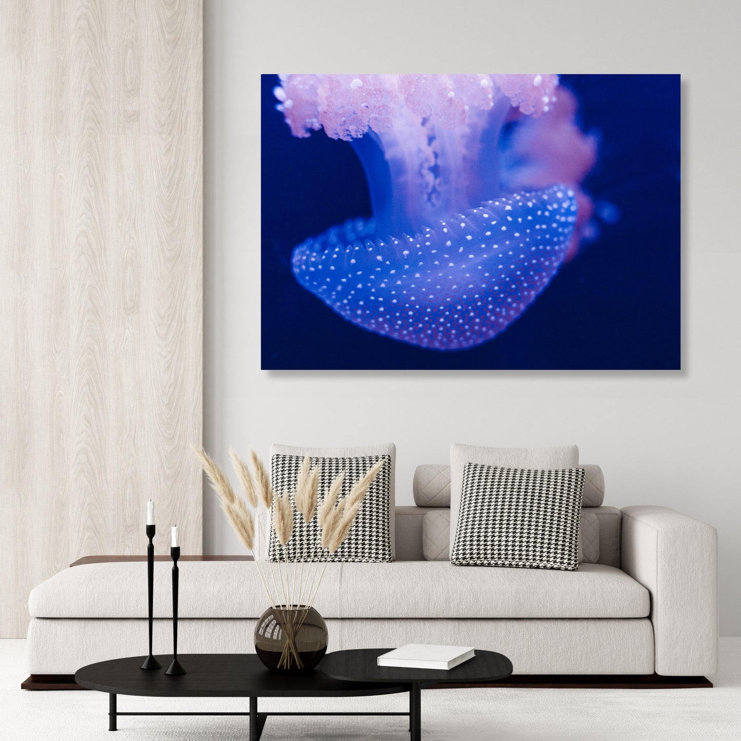 Jellyfish Indigo Wall Art Canvas Print
