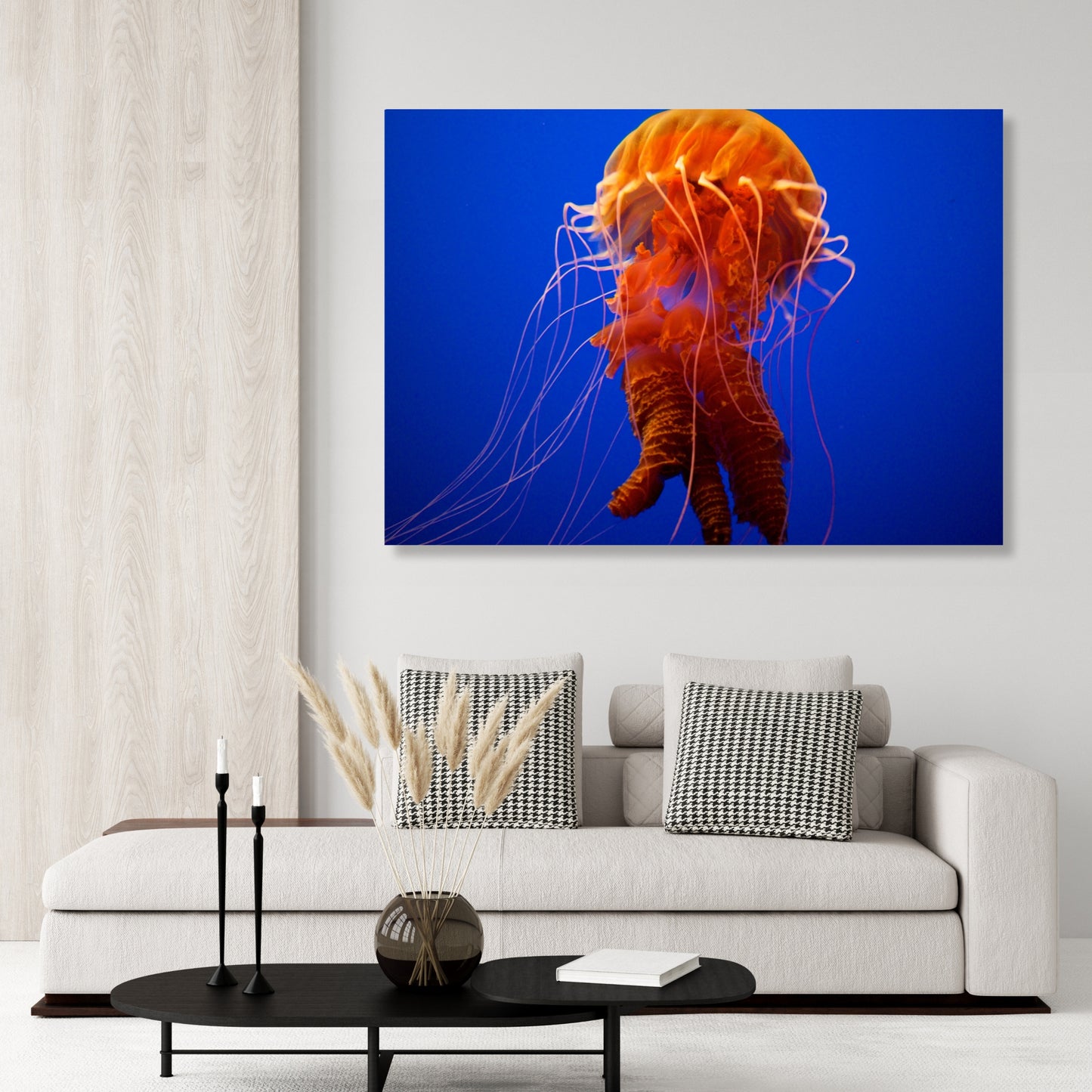 Orange Jellyfish Wall Art Canvas Print