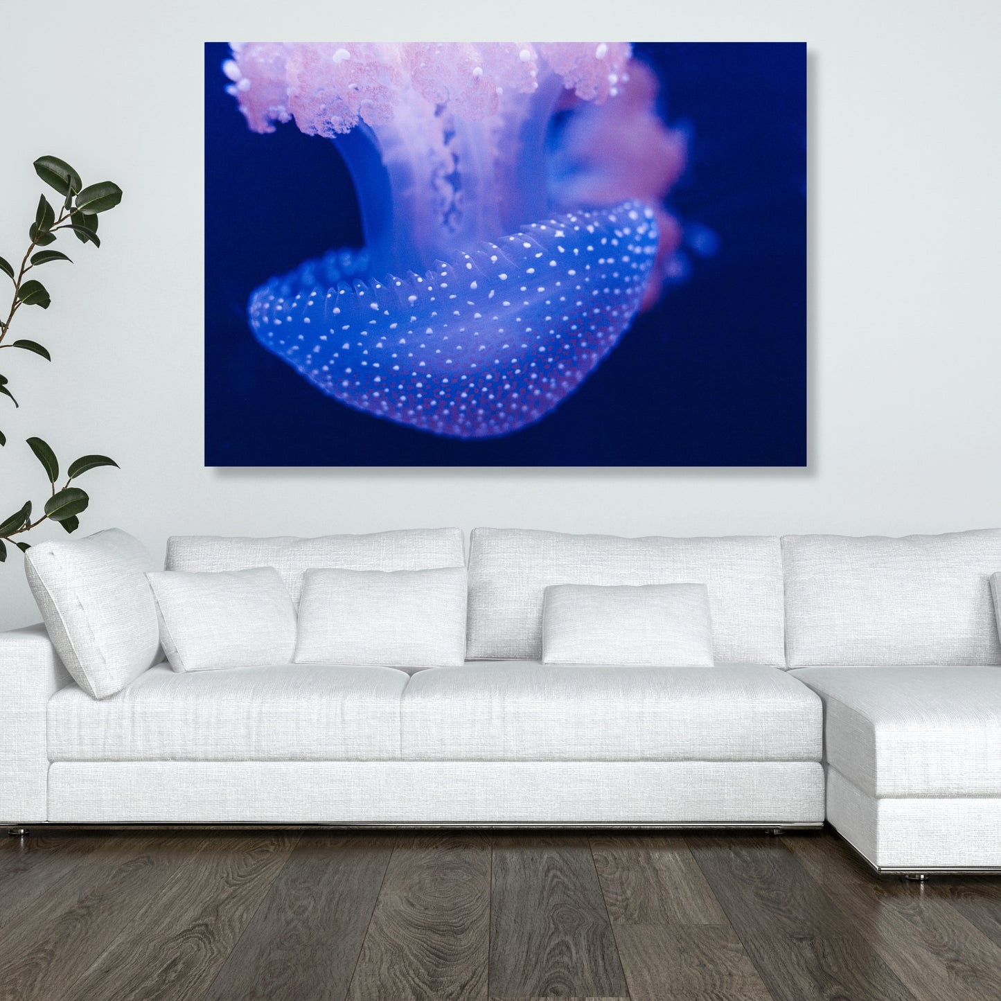 Jellyfish Indigo Wall Art Canvas Print