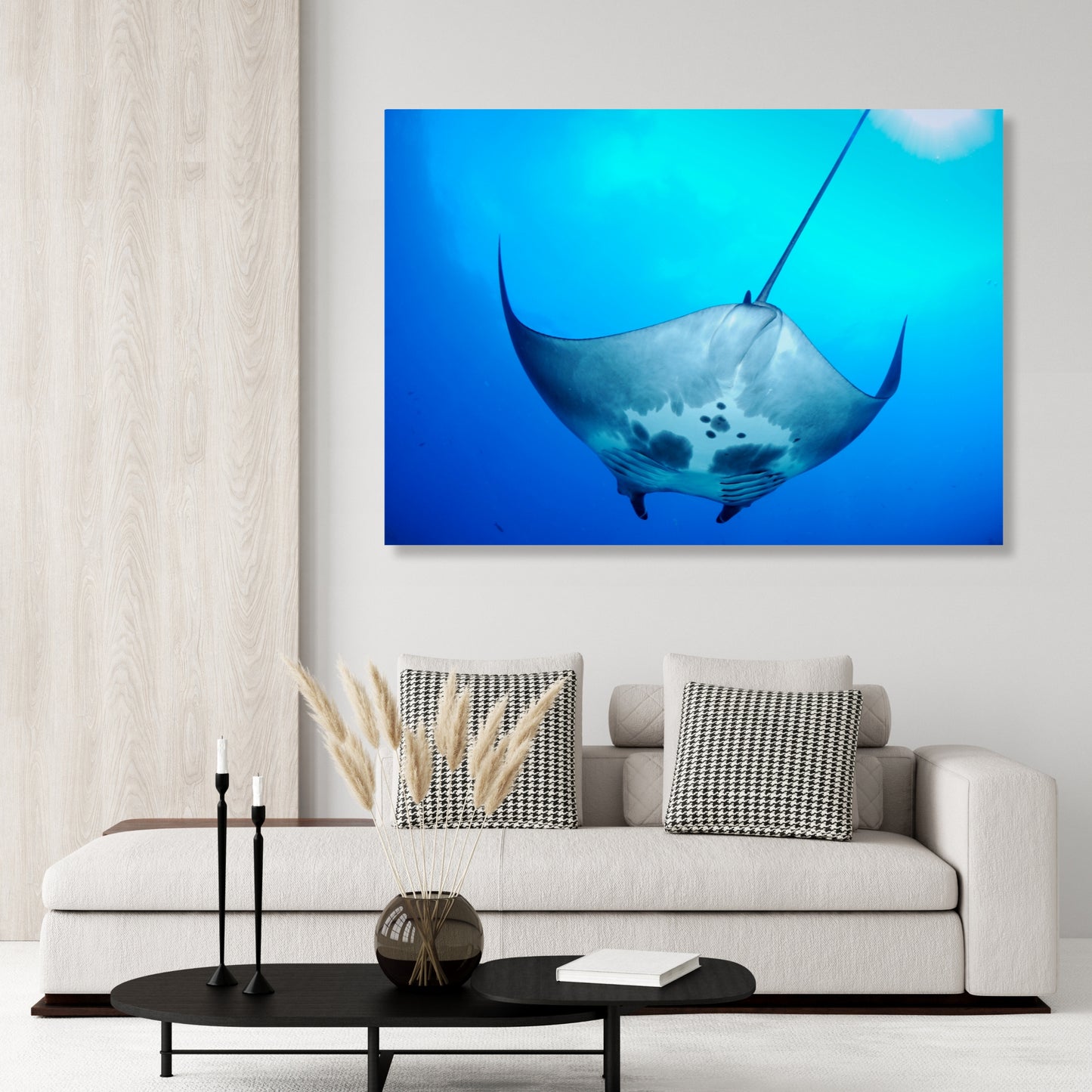 Manta Ray Overhead Wall Art Canvas Print