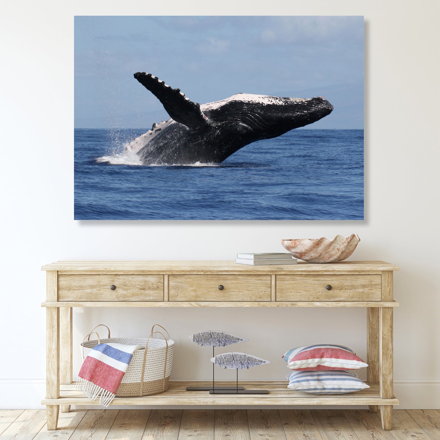 Humpback Breach Wall Art Canvas Print