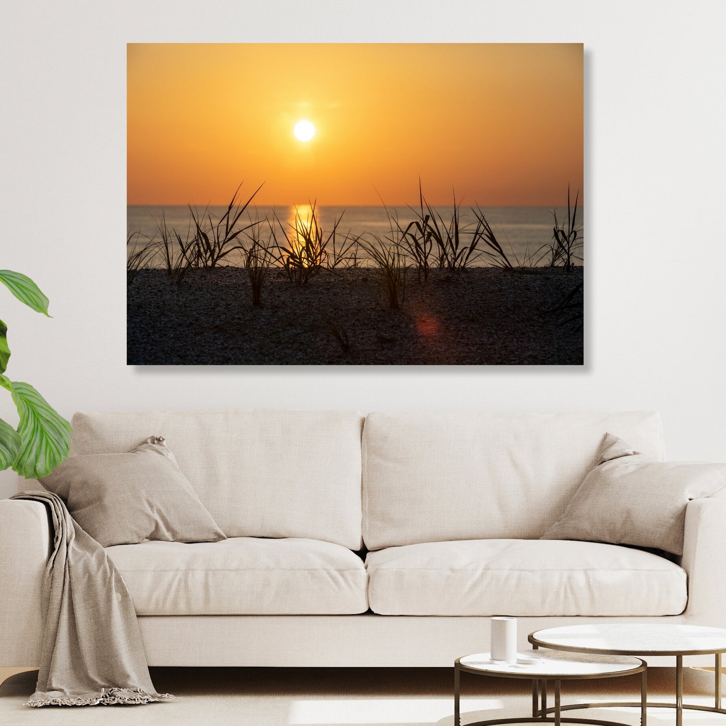 Coastal Sunset Wall Art Canvas Print