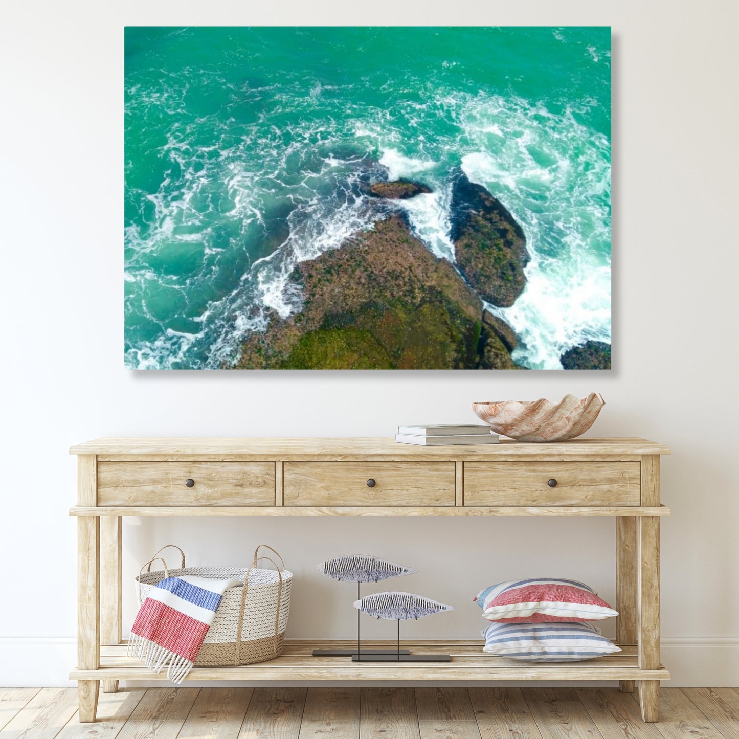 Crashing Rocks Wall Art Canvas Print