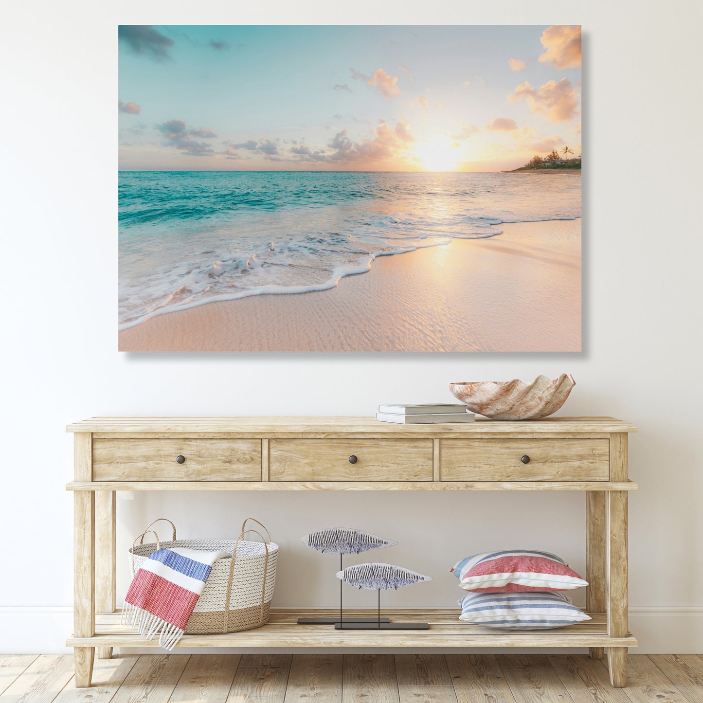 Beach Sunrise Wall Art Canvas Print