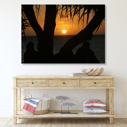 Sunset Pandanus Wall Art Canvas Print