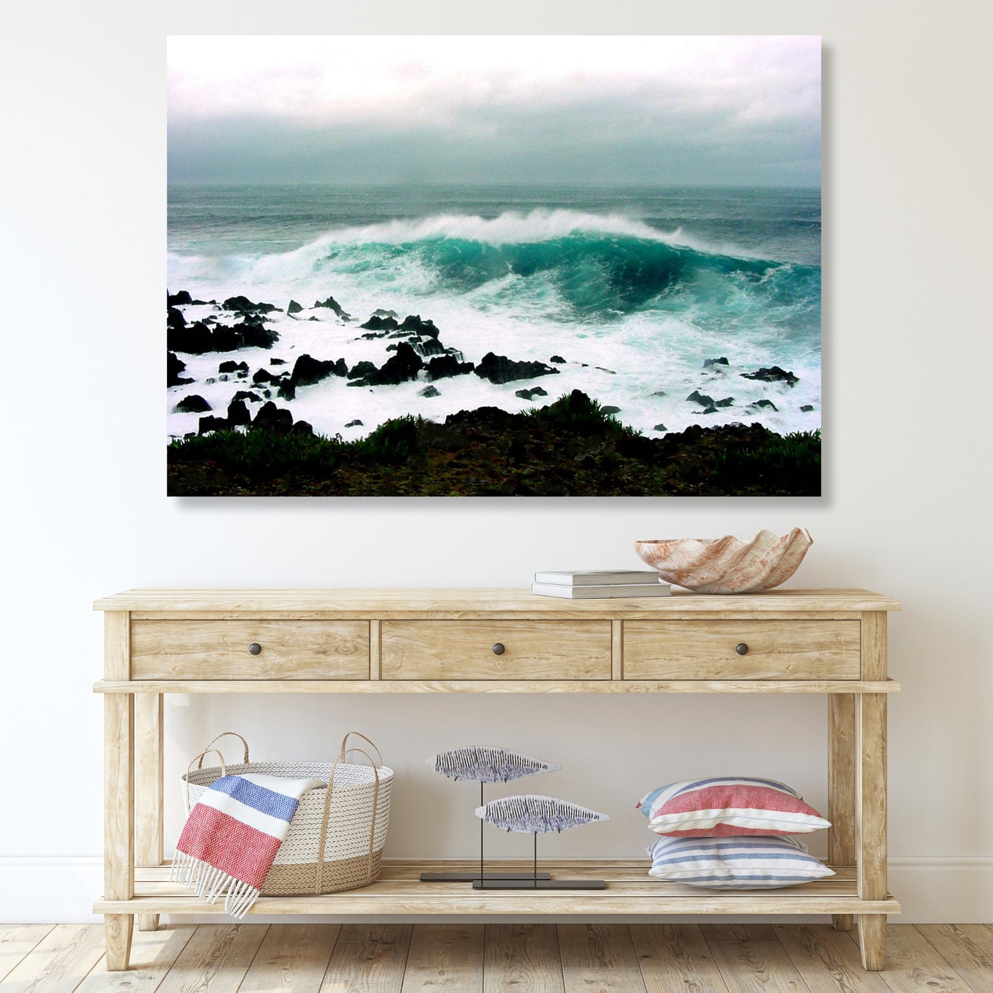 Stormy Sea Wall Art Canvas Print