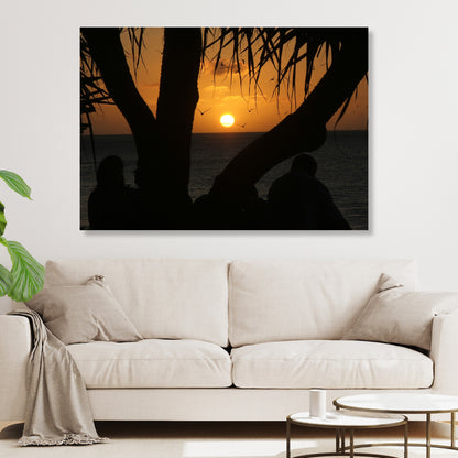 Sunset Pandanus Wall Art Canvas Print