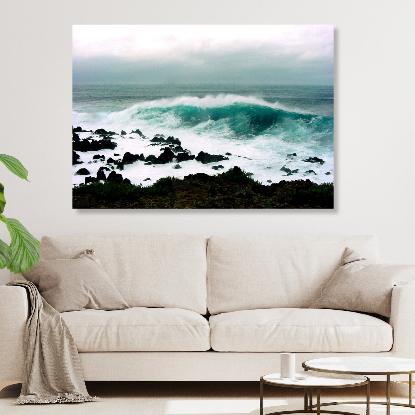 Stormy Sea Wall Art Canvas Print
