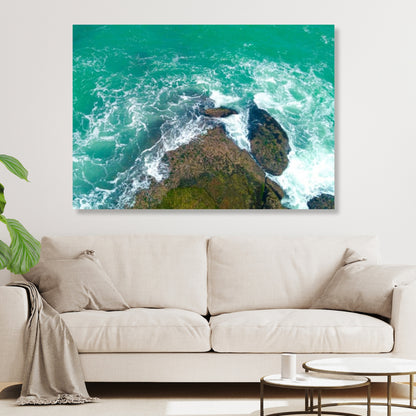 Crashing Rocks Wall Art Canvas Print