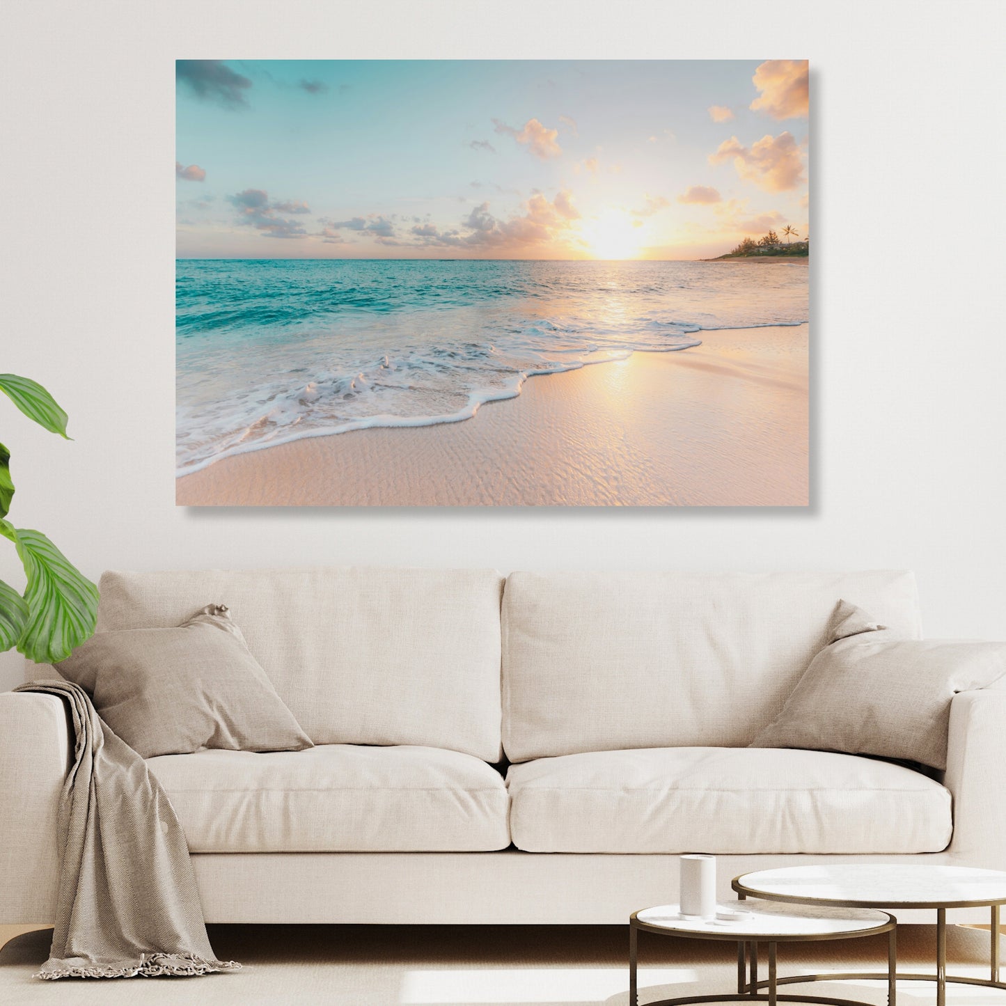 Beach Sunrise Wall Art Canvas Print