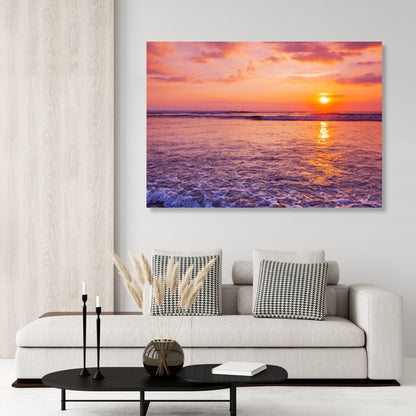 Sunset Ocean Wall Art Canvas Print