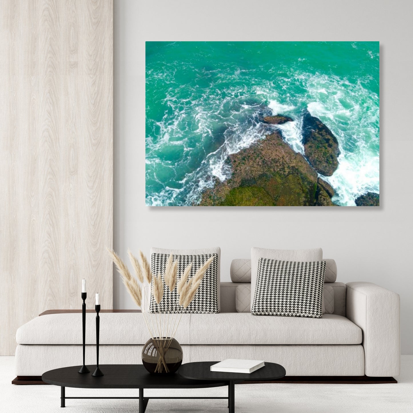 Crashing Rocks Wall Art Canvas Print