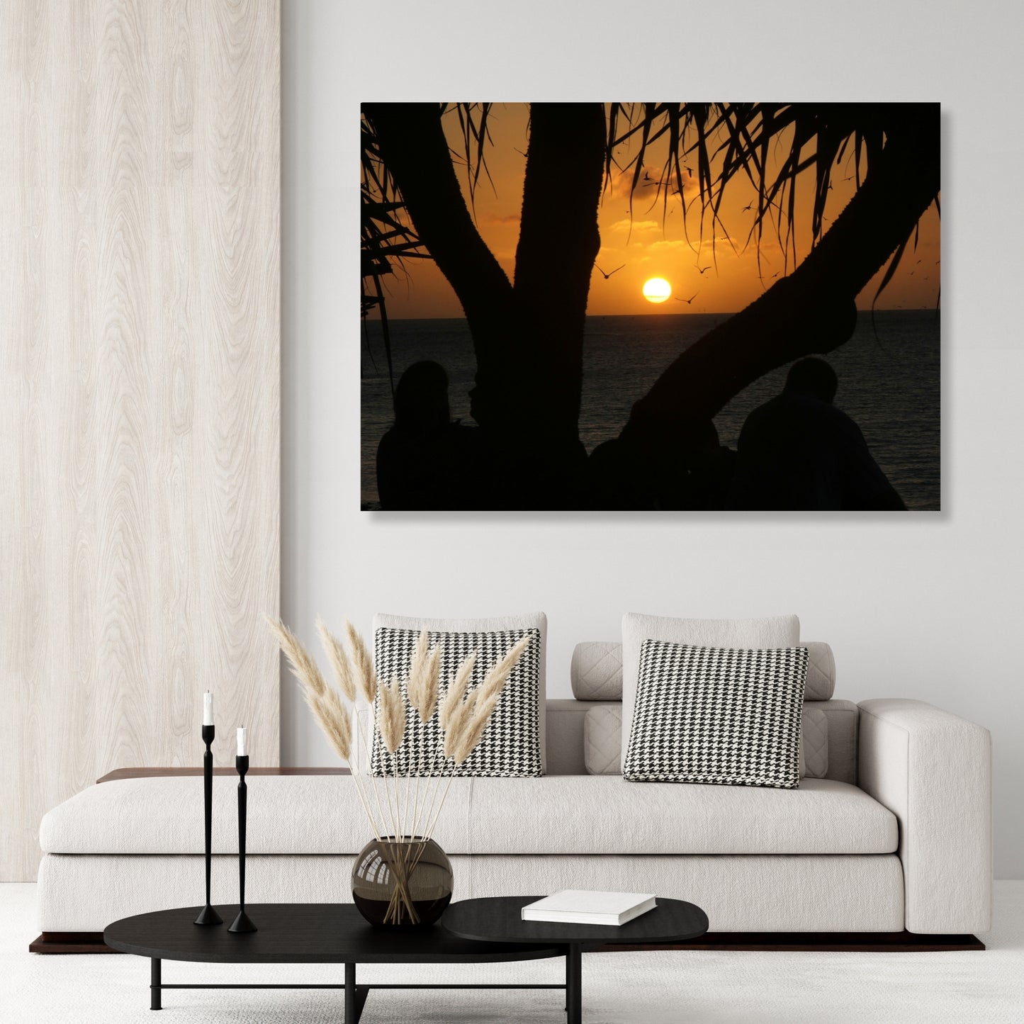 Sunset Pandanus Wall Art Canvas Print
