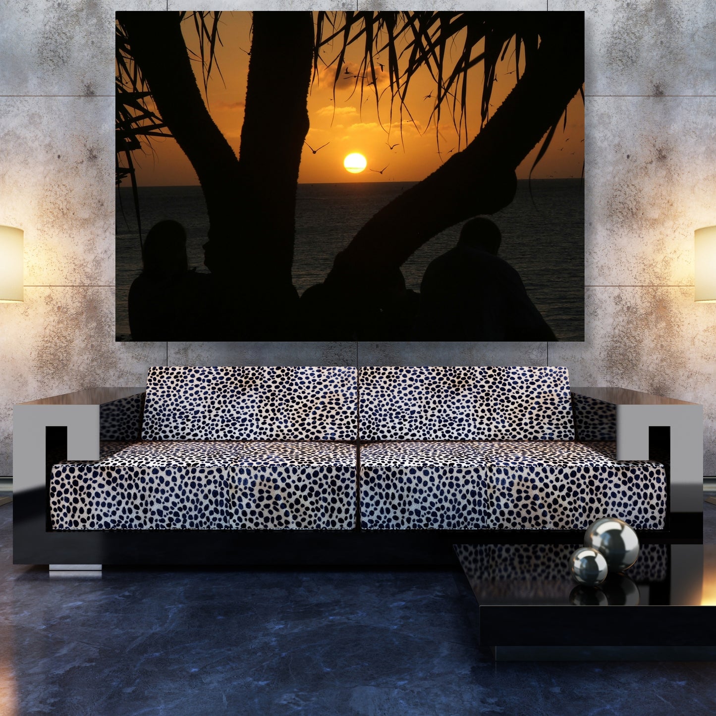 Sunset Pandanus Wall Art Canvas Print