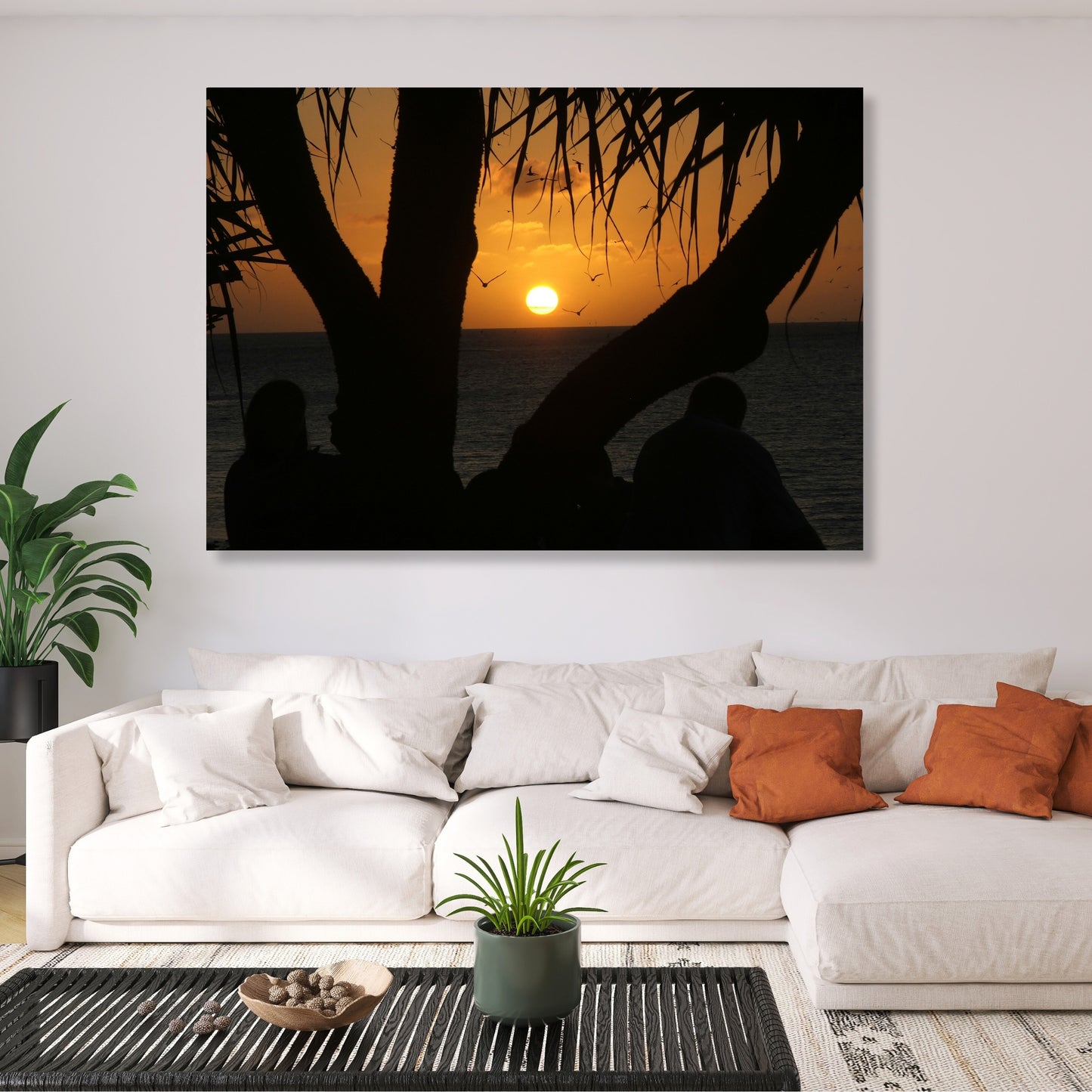Sunset Pandanus Wall Art Canvas Print