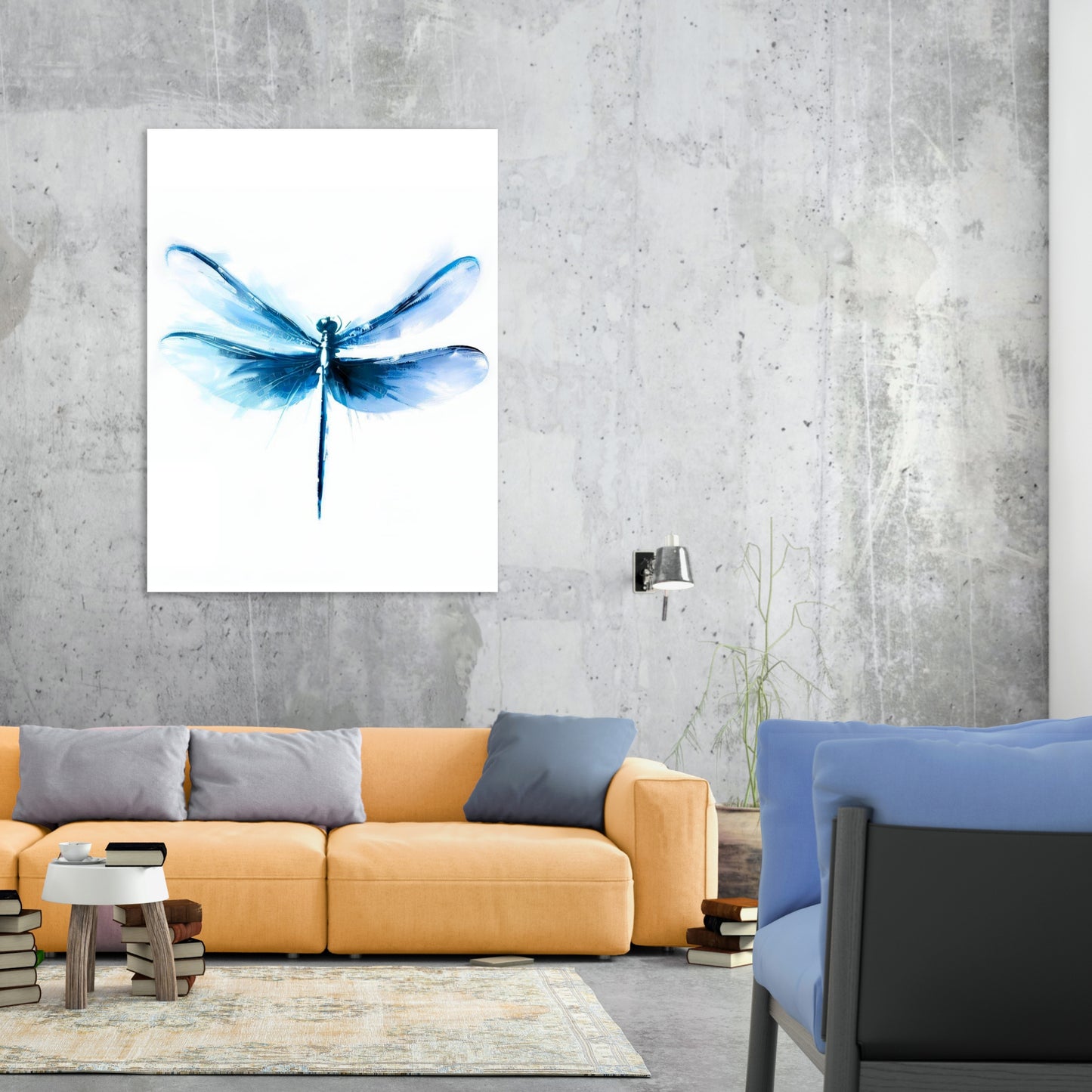 Hamptons Dragonfly Wall Art Canvas Print