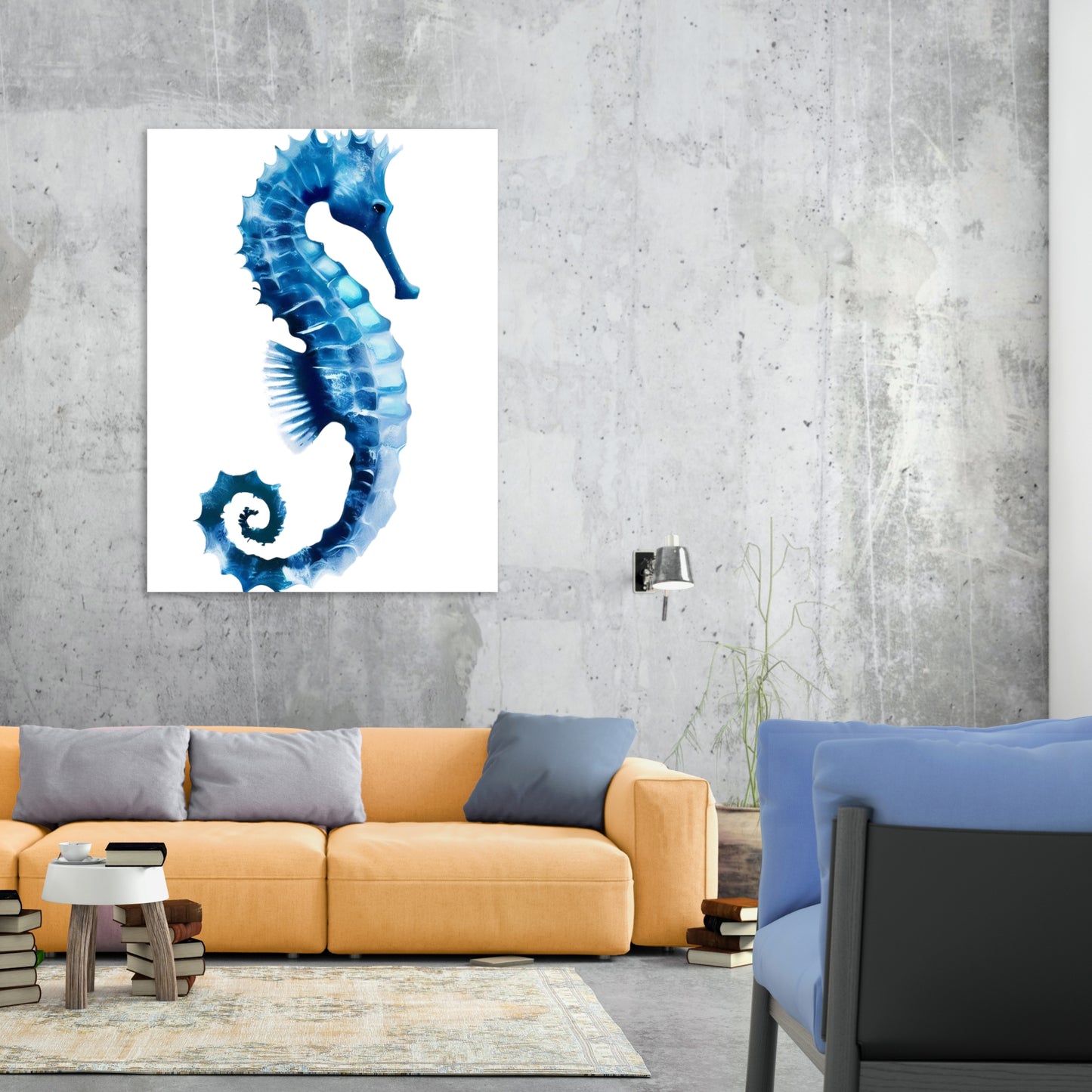 Hamptons Seahorse Serenade Wall Art Canvas Print