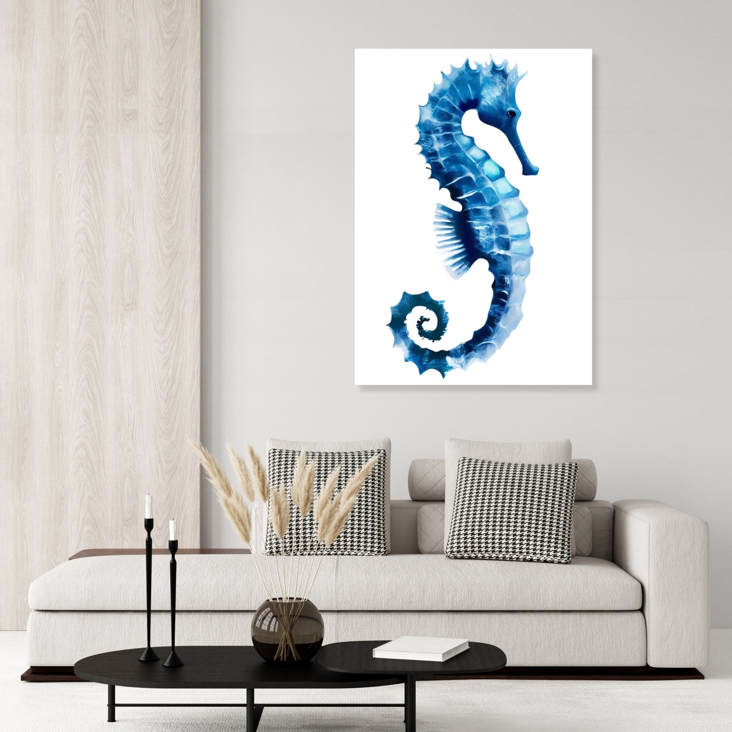 Hamptons Seahorse Serenade Wall Art Canvas Print